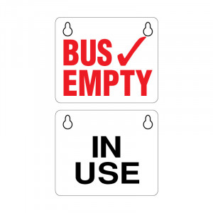 Two-Sided Bus Empty Sign with Key-Hole Suction Cups