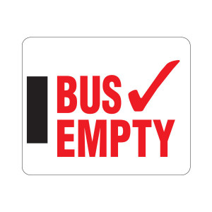 Horizontal Magnetic Bus Empty Sign with Magnet on Left