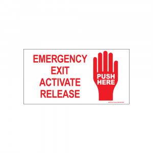 Emergency Exit Activate Release Decal