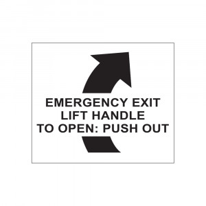 Emergency Exit Lift Handle Right Decal