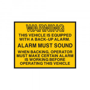 Back-Up Alarm Warning Decal