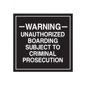 Unauthorized Boarding Warning Decal