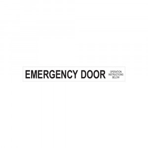 Emergency Door Operation Instructions Below Decal