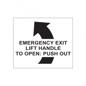 Emergency Exit Lift Handle Left Decal