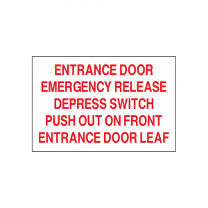 Entrance Door Emergency Release Decal