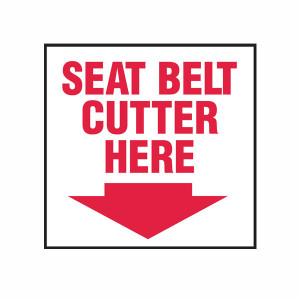 Seat Belt Cutter Here Magnet