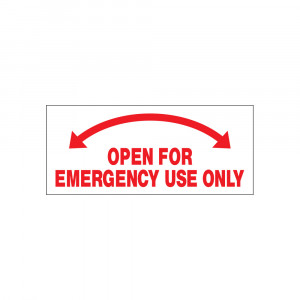 Open For Emergency Use Only Decal