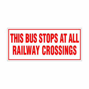 Railway Crossing Stop Decal