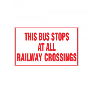 Railway Crossing Stop Decal